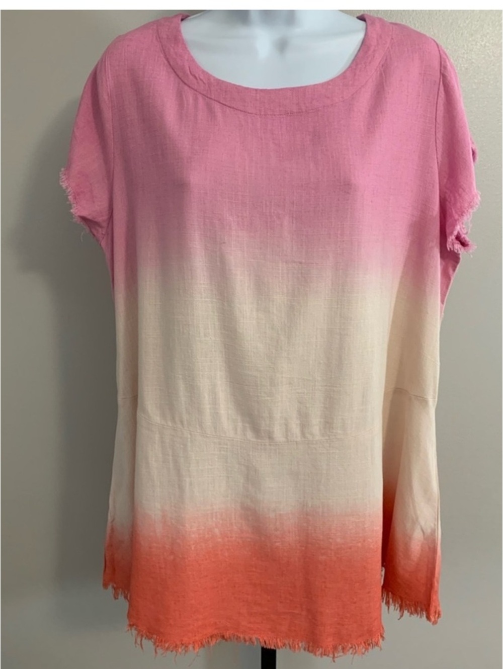 Umgee Pink to Coral Ombre Tunic Top
